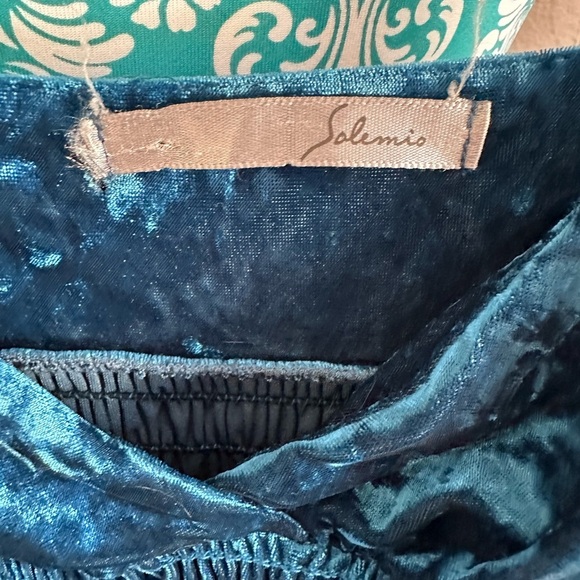 Y2K, Whimsygoth by Solemio Blue Mini dress velvet crush like material . Small - Picture 3 of 6